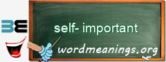 WordMeaning blackboard for self-important